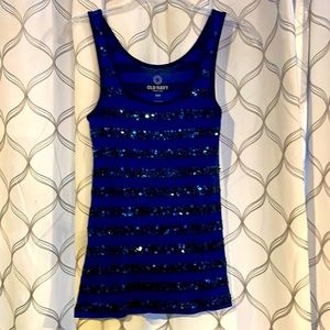 Gorgeous Old Navy horizontal stripe sequined sleeveless top!